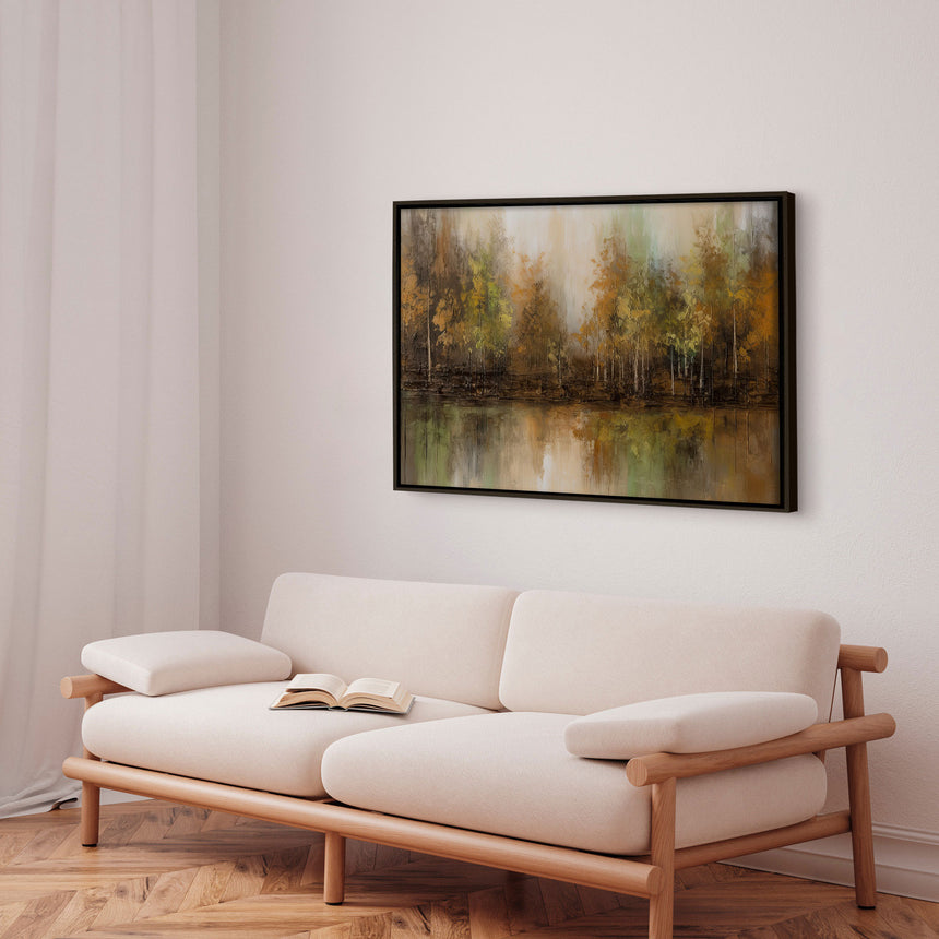 Håndlavet maleri med ramme - Mystique Woods - Mixed media - Incado