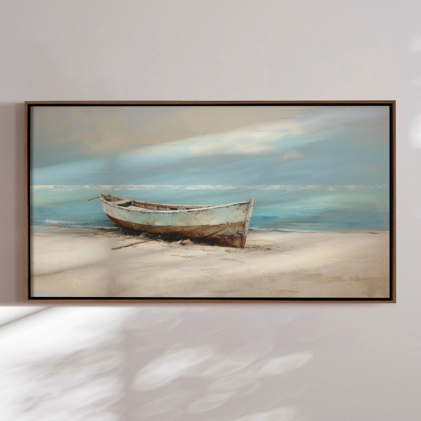 Håndlavet maleri med ramme - Lovely Boat II - Mixed media - Incado