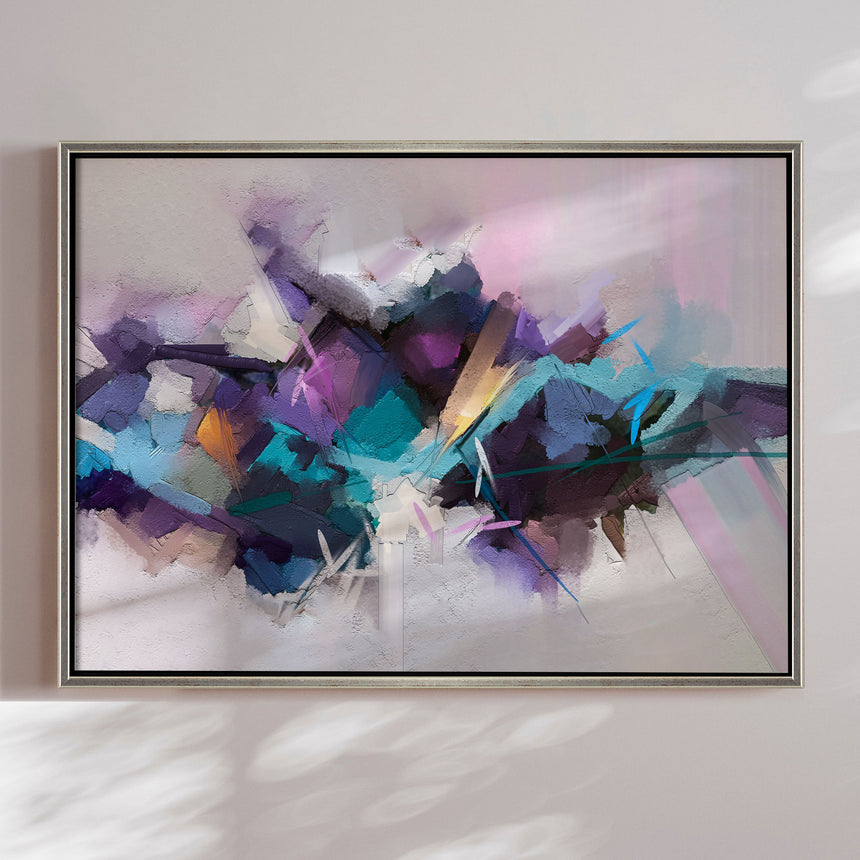 Håndlavet maleri med ramme - Purple Distraction - Mixed media - Incado