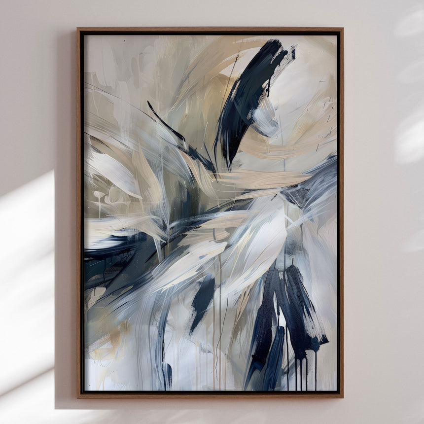 Håndlavet maleri med ramme - Midnight Whispers - Mixed media - Incado