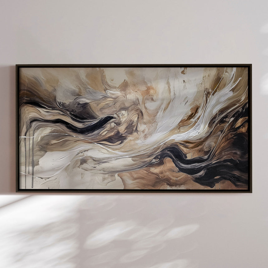 Håndlavet maleri med ramme - Brown Feeling - Mixed media - Incado