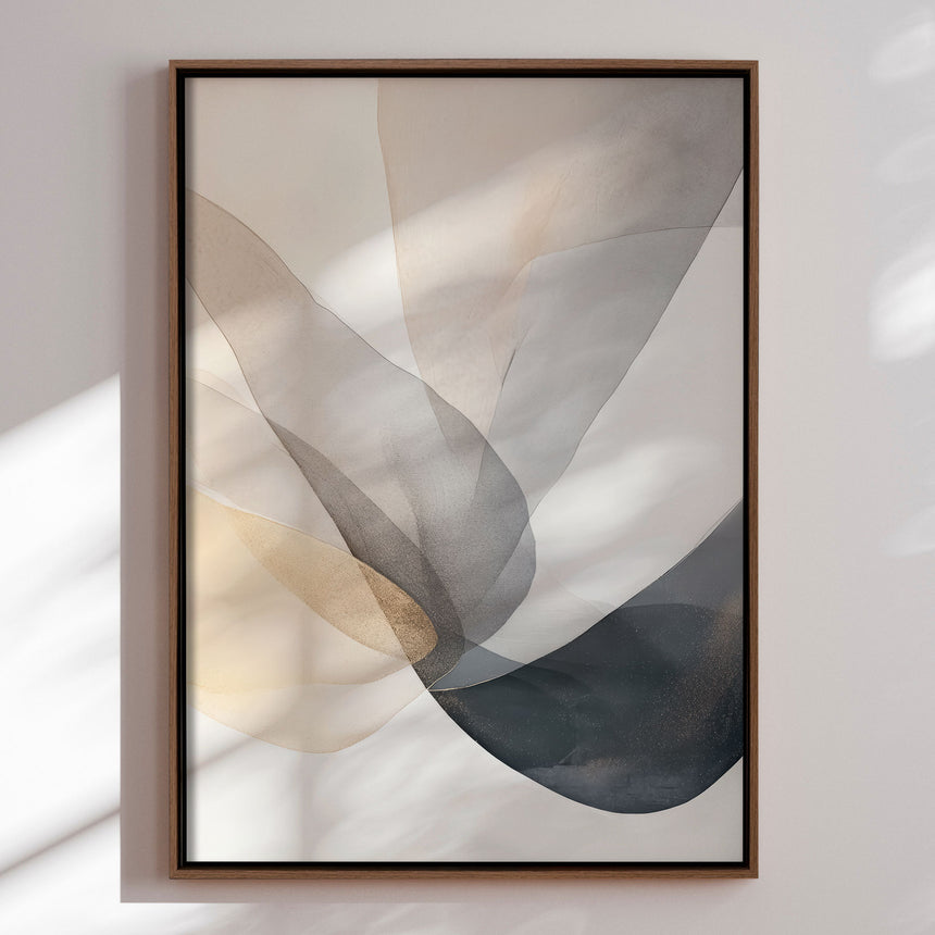 Håndlavet maleri med ramme - Veil of Silence - Mixed media - Incado
