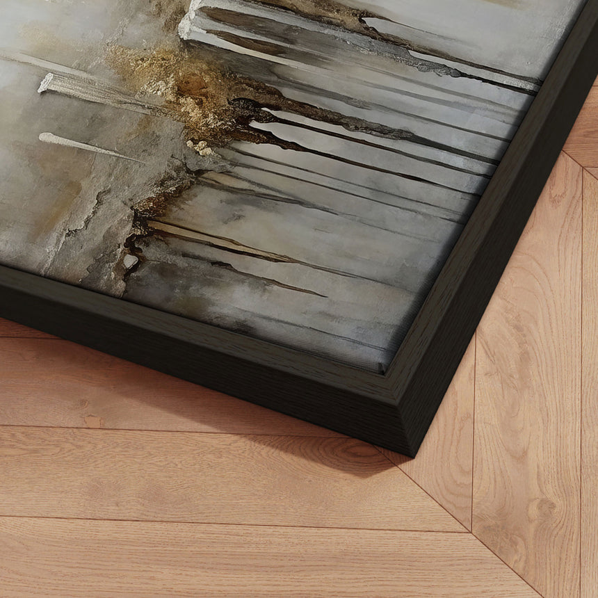 Håndlavet maleri med ramme - Dustfall - Mixed media