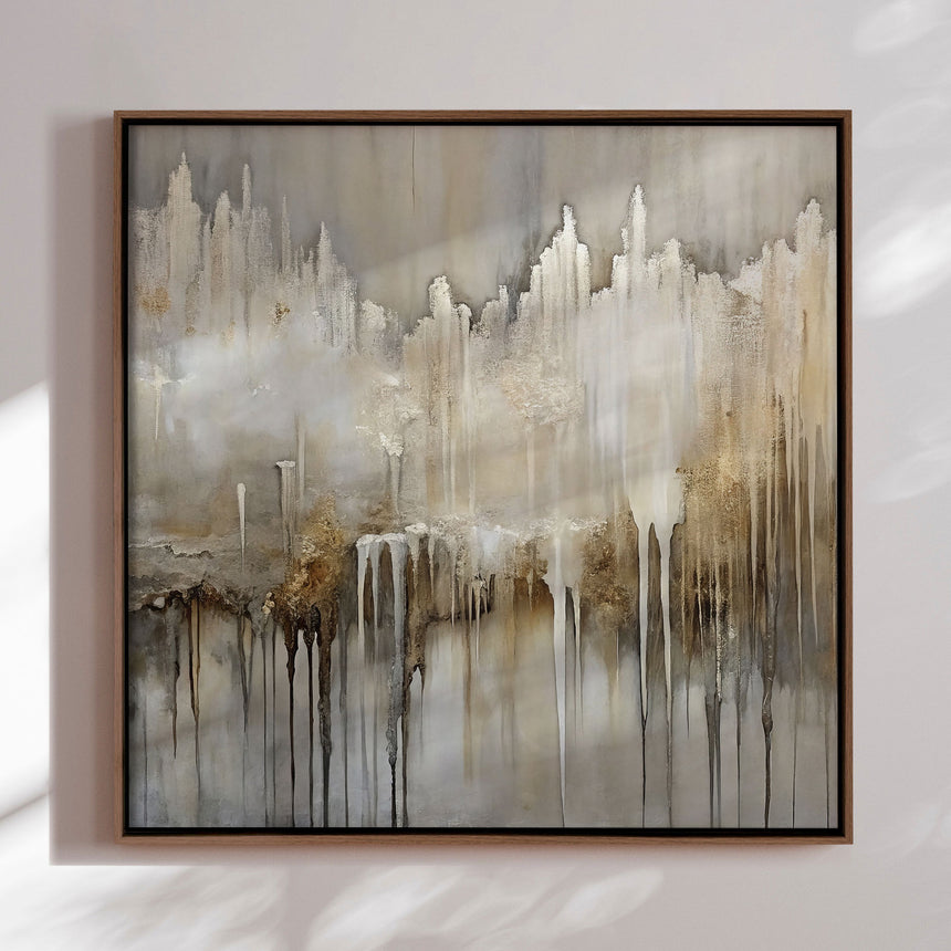 Håndlavet maleri med ramme - Dustfall - Mixed media