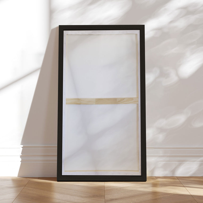 Håndlavet maleri med sort ramme - Coastal Whisper - Mixed media