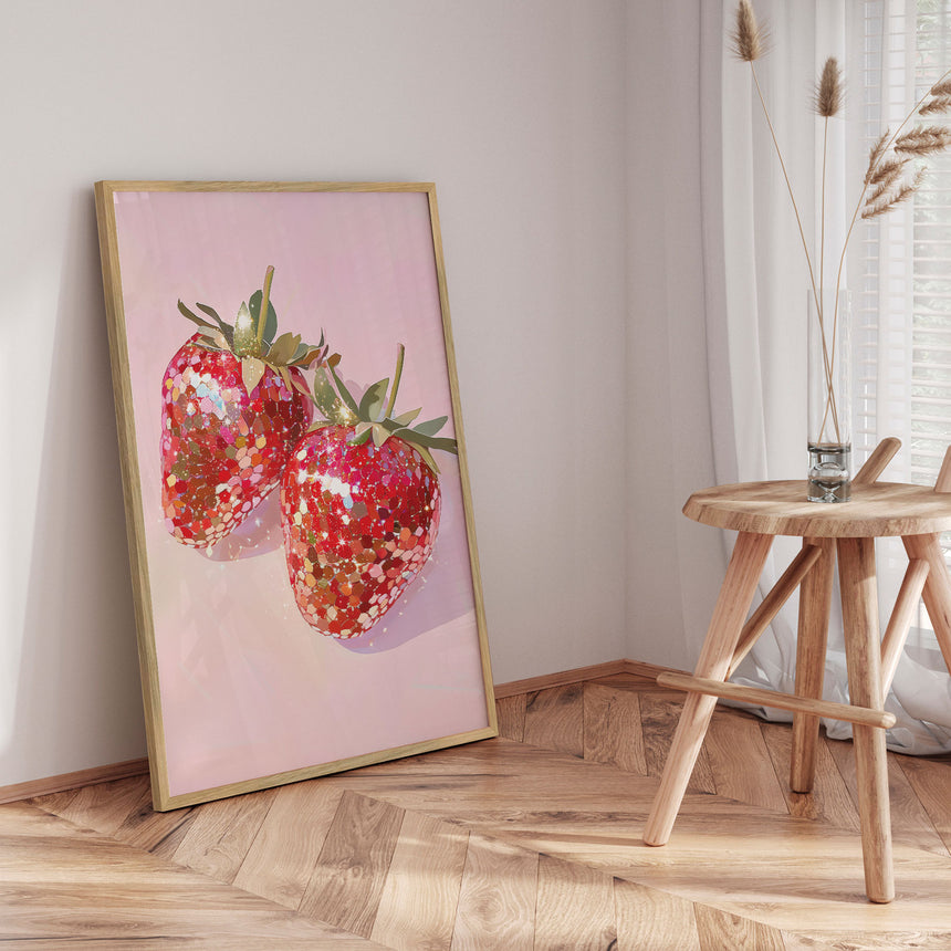 Plakat - Sparkling Strawberries - Melloi Art Prints - Incado