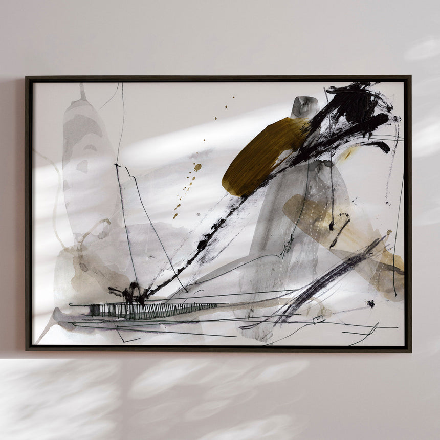 Håndlavet maleri med ramme - Lighthouse - Dan Hobday - Mixed media