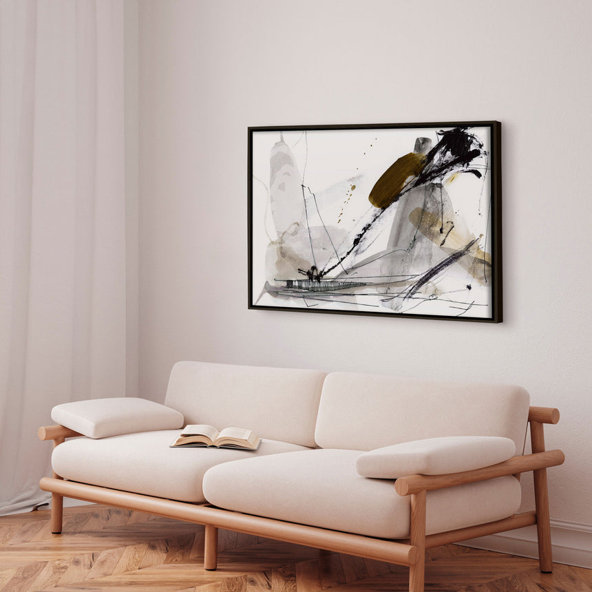 Håndlavet maleri med ramme - Lighthouse - Dan Hobday - Mixed media