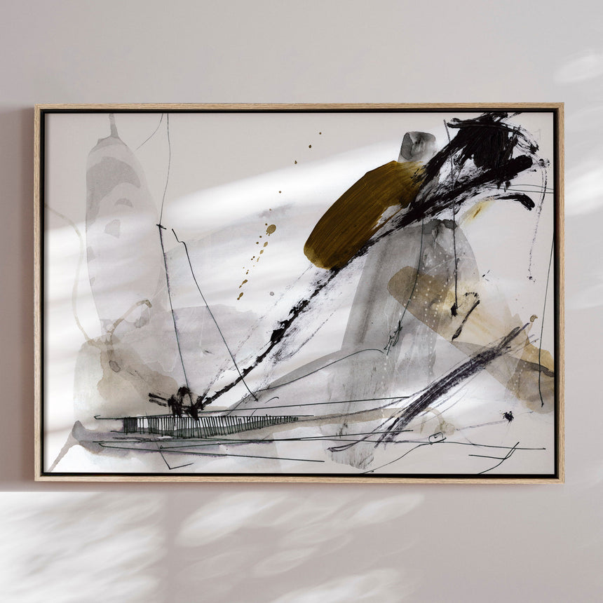 Håndlavet maleri med ramme - Lighthouse - Dan Hobday - Mixed media