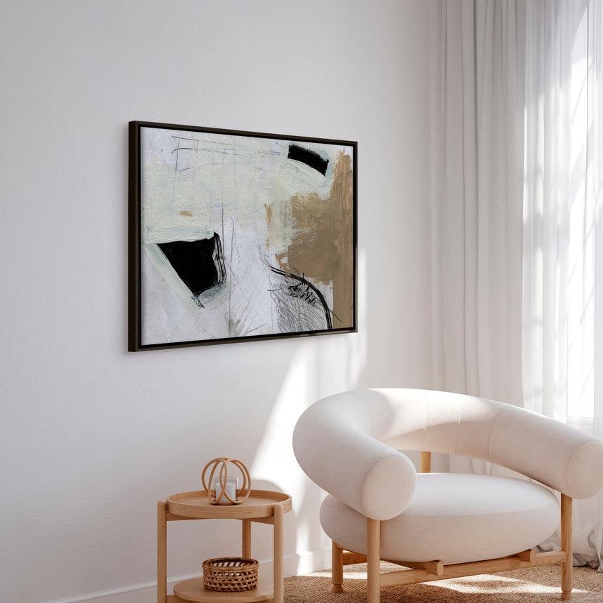 Håndlavet maleri med ramme - Motion - Dan Hobday - Mixed media