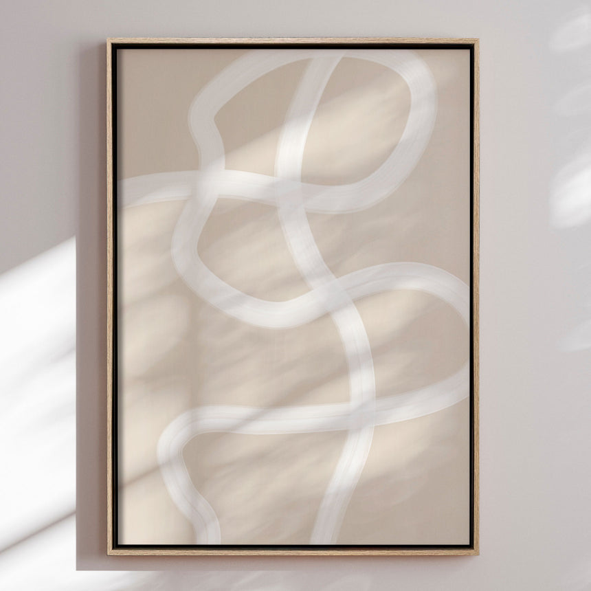 Lærredstryk - White Brush Stroke II - Elena Ristova