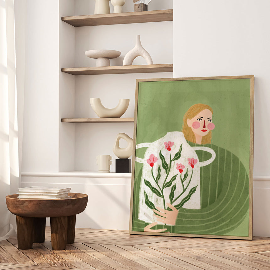 Plakat - The Woman With Pink Vase - Bea Müller - Incado