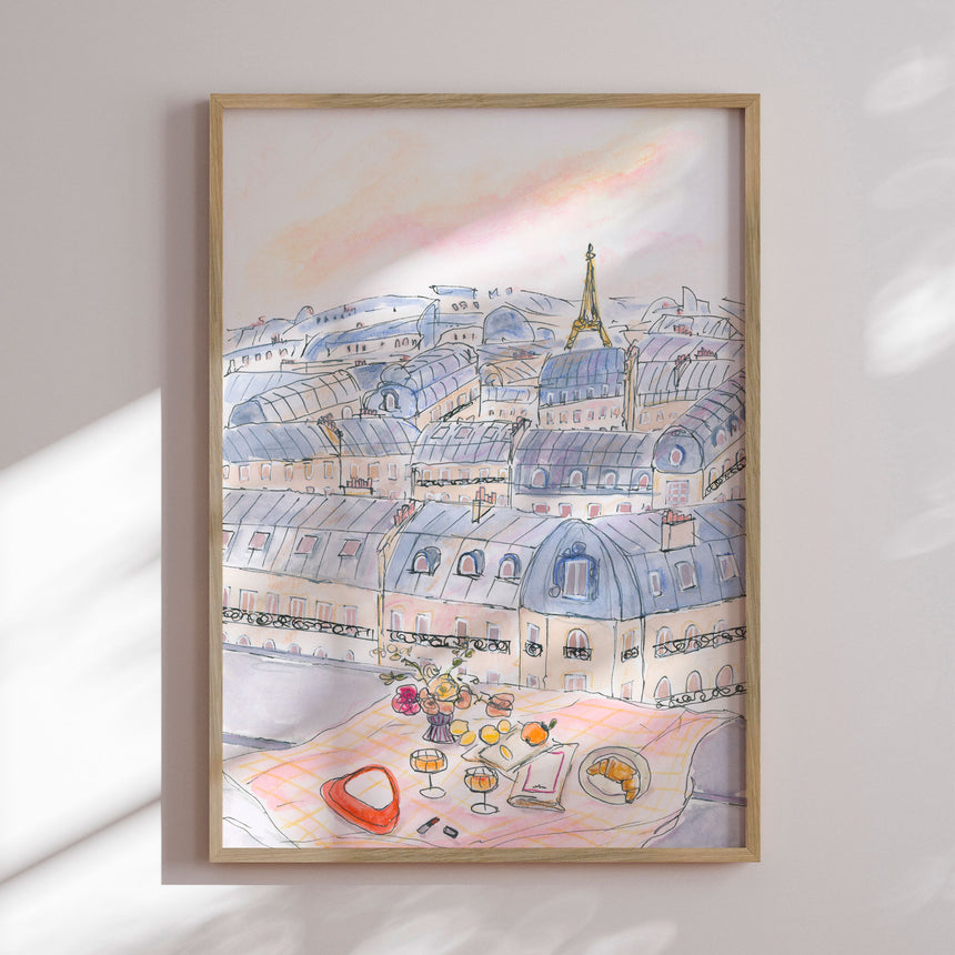Plakat - Parisian Rooftop Picnic - Katharina Pruitscher