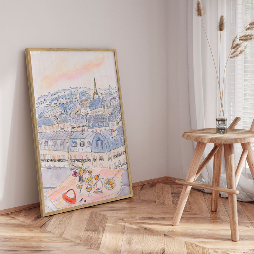 Plakat - Parisian Rooftop Picnic - Katharina Pruitscher