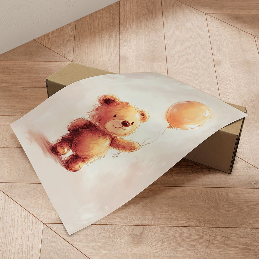 Plakat - Dreamy Teddy Balloon - Andreas Magnusson