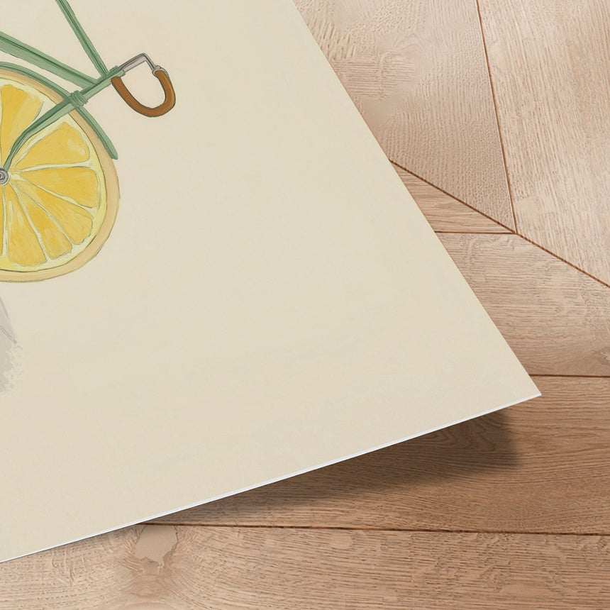 Plakat - Bicycle with Lemon Wheels - Melloi Art Prints - Incado