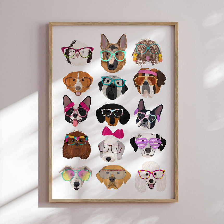 Plakat - Dogs in Glasses - Hanna Melin