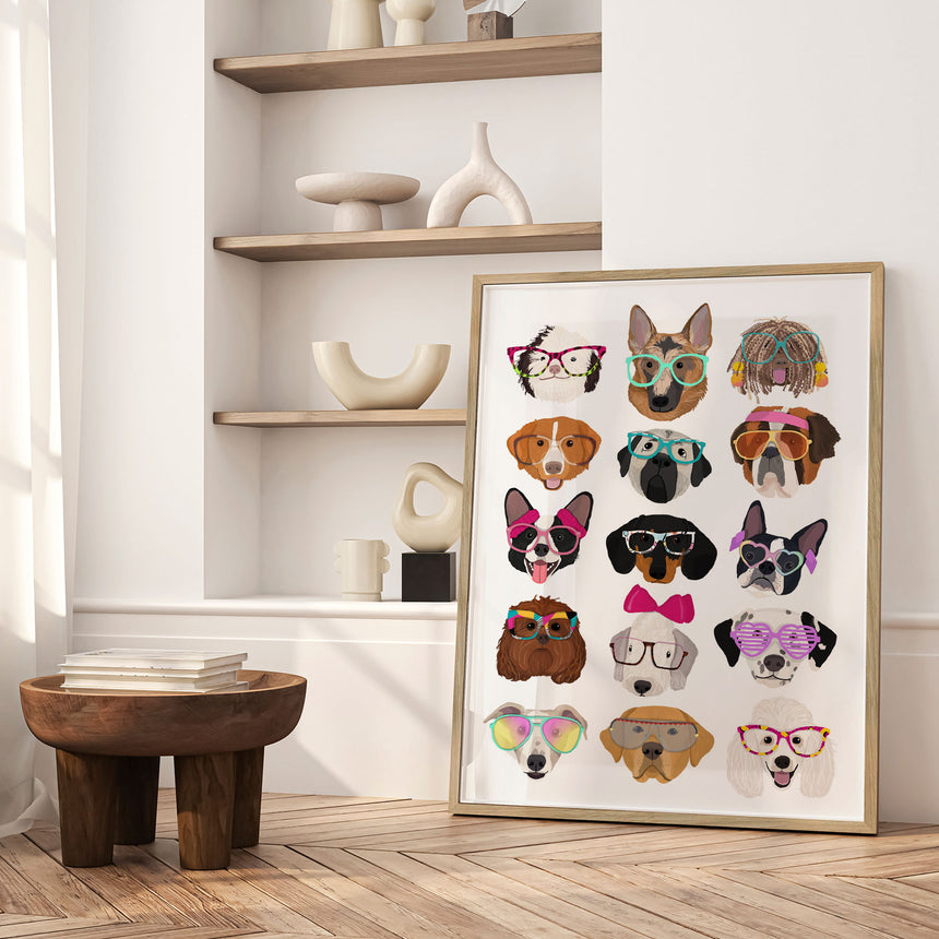 Plakat - Dogs in Glasses - Hanna Melin