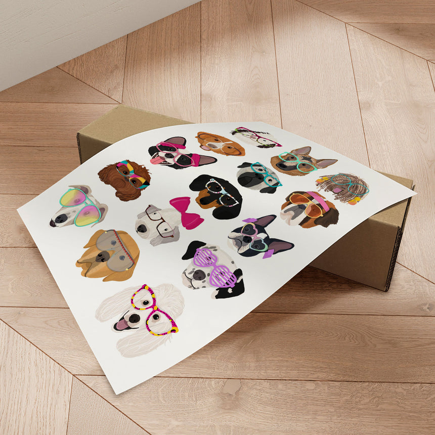 Plakat - Dogs in Glasses - Hanna Melin