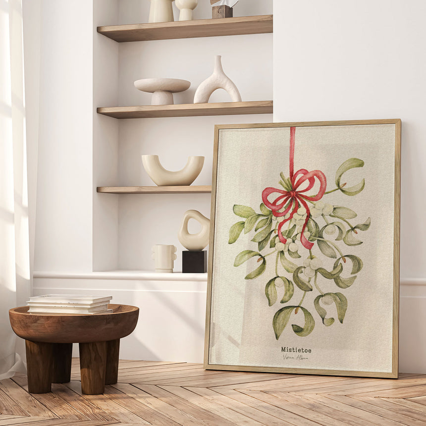 Plakat - Mistletoe with Red Bow - Olena Kovalova