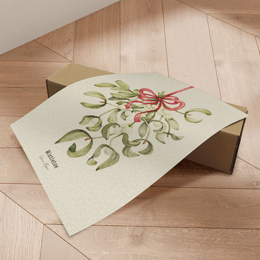 Plakat - Mistletoe with Red Bow - Olena Kovalova