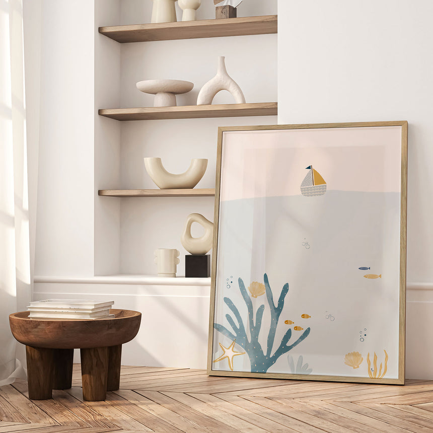 Plakat - Little Sailboat Undersea - Menina Lisboa