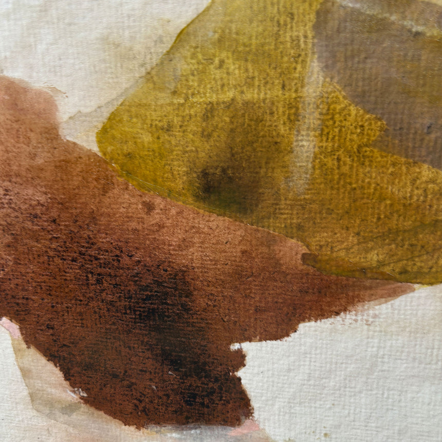 Håndlavet maleri med ramme - Earthy Layers II - Arohika Verma - Mixed media