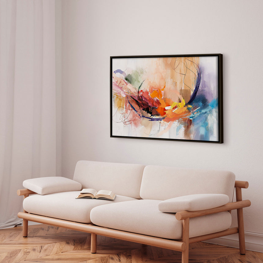 Håndlavet maleri med ramme - Abstract Storm III - Mixed media - Incado
