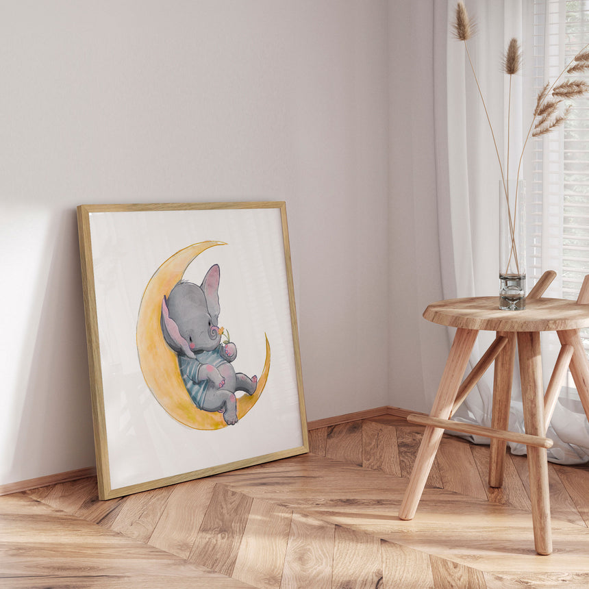 Plakat - Moonlight Elephant - Memory Art - Incado