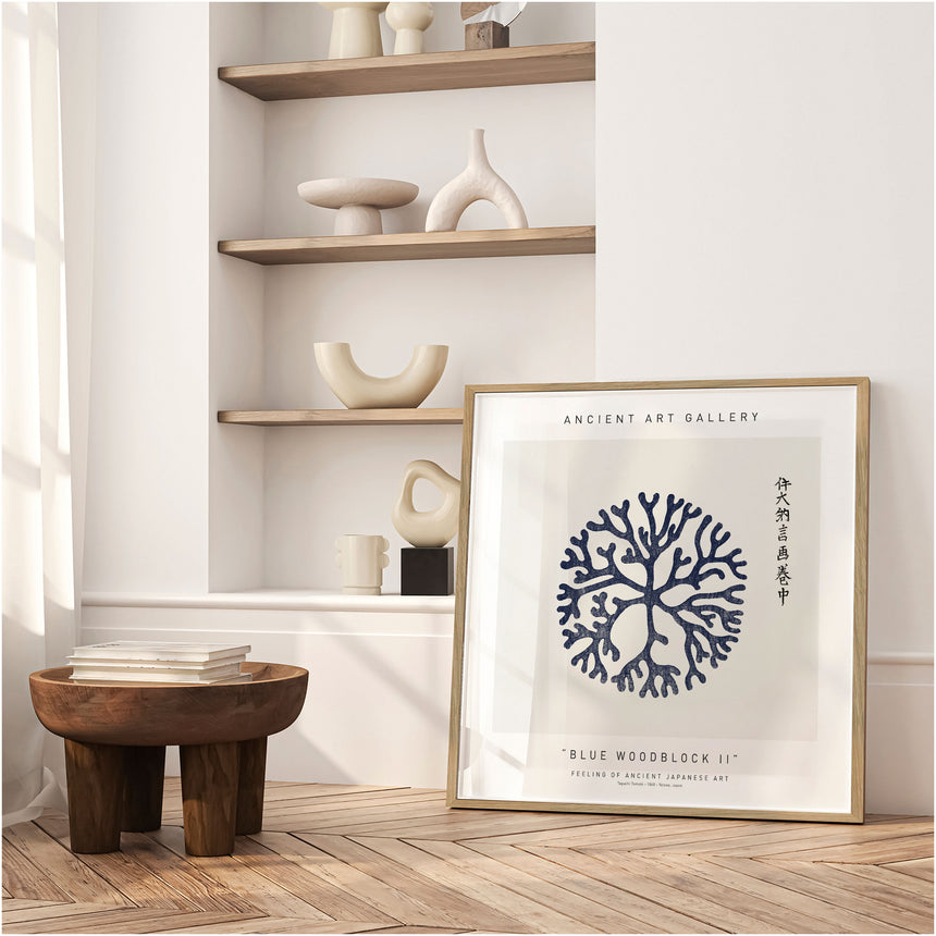 Plakat - Blue Woodblock II - Ancient Art - Incado