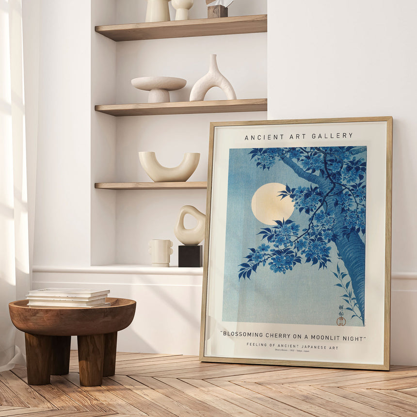 Plakat - Blossoming Cherry On a Moonlit Night - Ancient Art - Incado