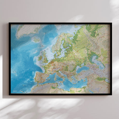 Europakort med sort ramme - Classic - Opslagstavle - Incado