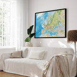 Europakort i sort ramme - Classic - Plakat - Incado
