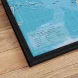 Verdenskort i sort ramme - Classic - Plakat - Incado