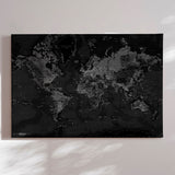 Verdenskort - Dark - Lærredstryk - Incado