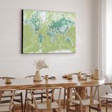 Verdenskort - Green - Lærredstryk - Incado