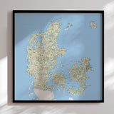 Danmarkskort med sort ramme - Classic - Opslagstavle - Incado