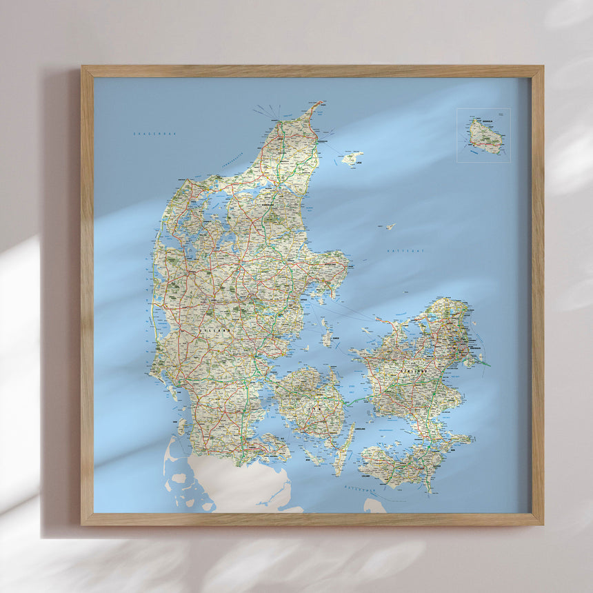 Danmarkskort - Classic - Plakat - Incado