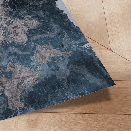 Verdenskort - Modern Blue - Plakat - Incado