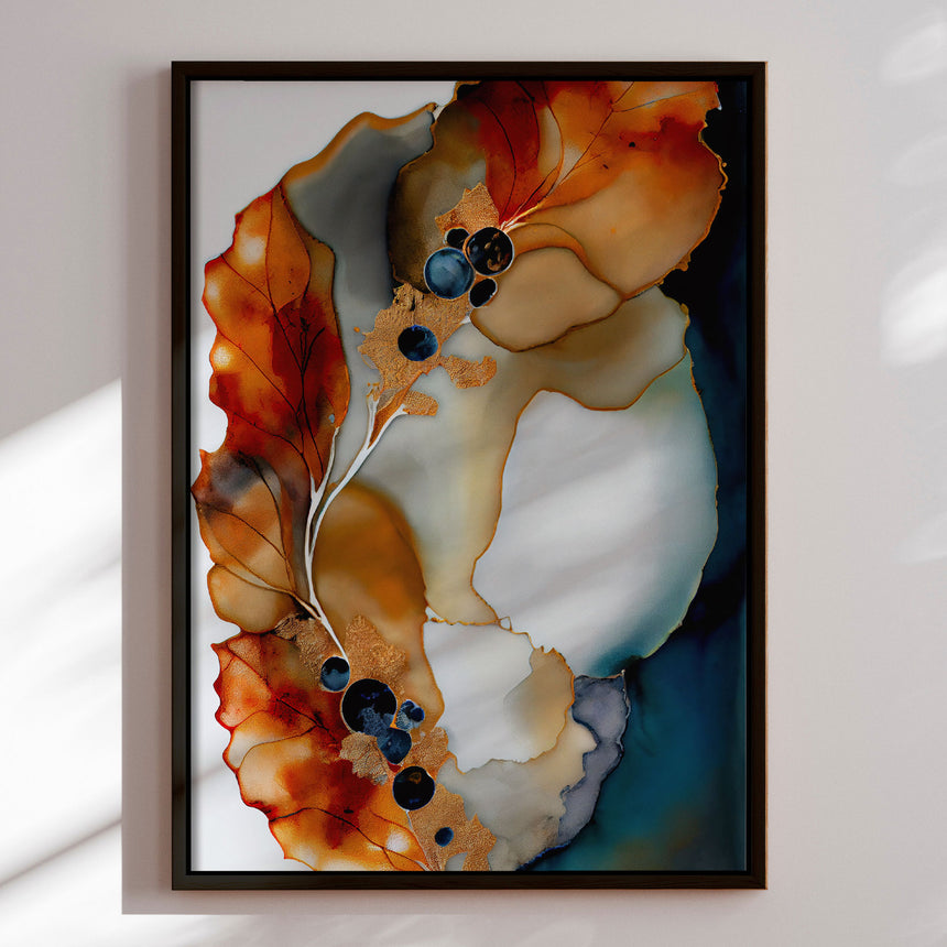 Håndlavet maleri med sort ramme - Aquarelle II - Mixed media - Incado