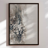Håndlavet maleri med sort ramme - Beige Composition II - Mixed media - Incado