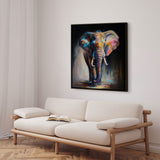 Håndlavet maleri med ramme - Colorful Elephant - Mixed media - Incado