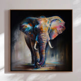 Håndlavet maleri med ramme - Colorful Elephant - Mixed media - Incado