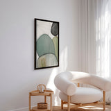 Håndlavet maleri med sort ramme - Green III - Mixed media - Incado