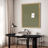 Opslagstavle med egetræsramme - Deluxe Green - Incado