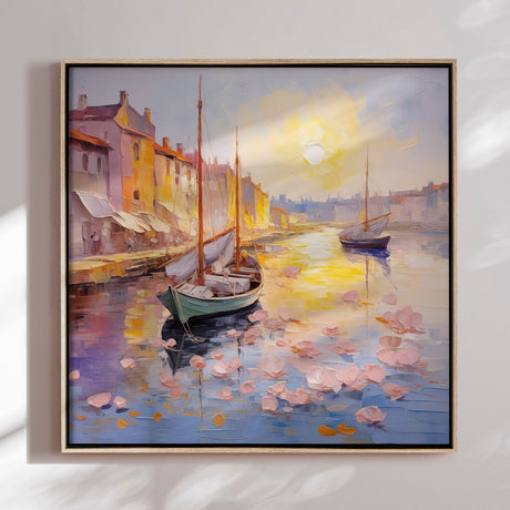 Håndlavet maleri ramme - Forårshavn - Mixed media - Incado