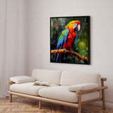 Håndlavet maleri med ramme - Parrot I - Mixed media - Incado