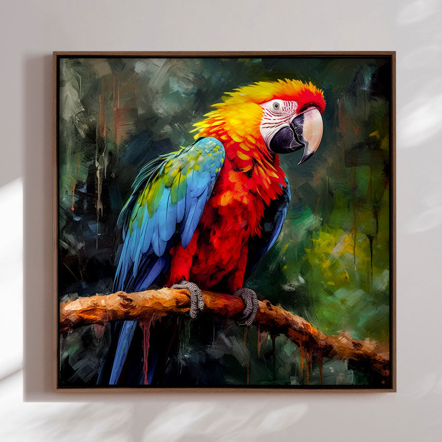 Håndlavet maleri med ramme - Parrot I - Mixed media - Incado