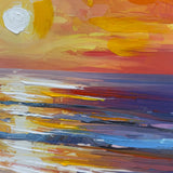 Håndlavet maleri med ramme - Colorful Sunset - Mixed media - Incado