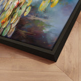 Håndlavet maleri med ramme - Romantic Water Lilies - Mixed media - Incado